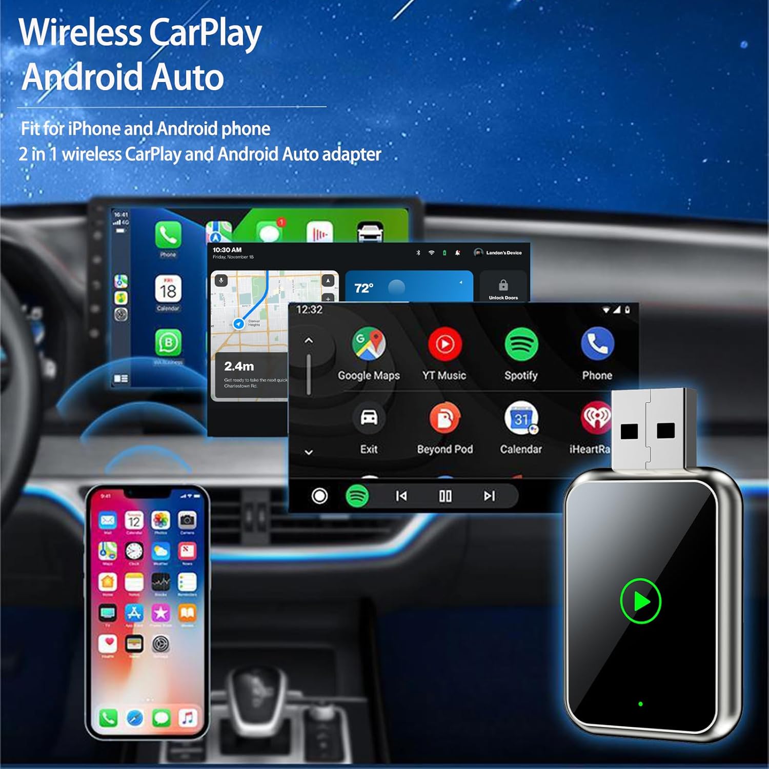 WireFree CarPlay Adapter – Wireless Freedom for CarPlay & Android Auto
