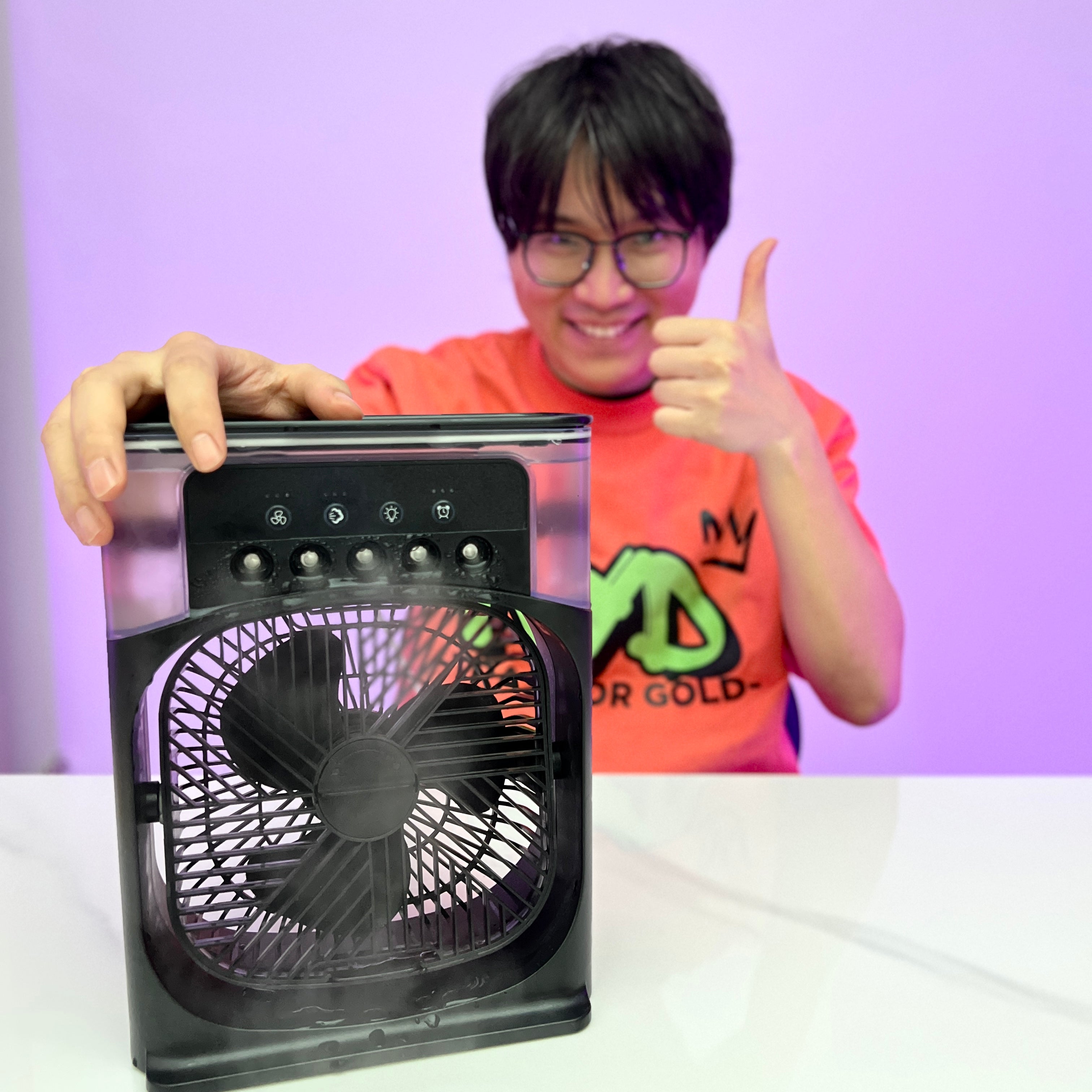 ChillBreeze Pro – Personal Cooling Fan with Adjustable Mist & Ambient Light
