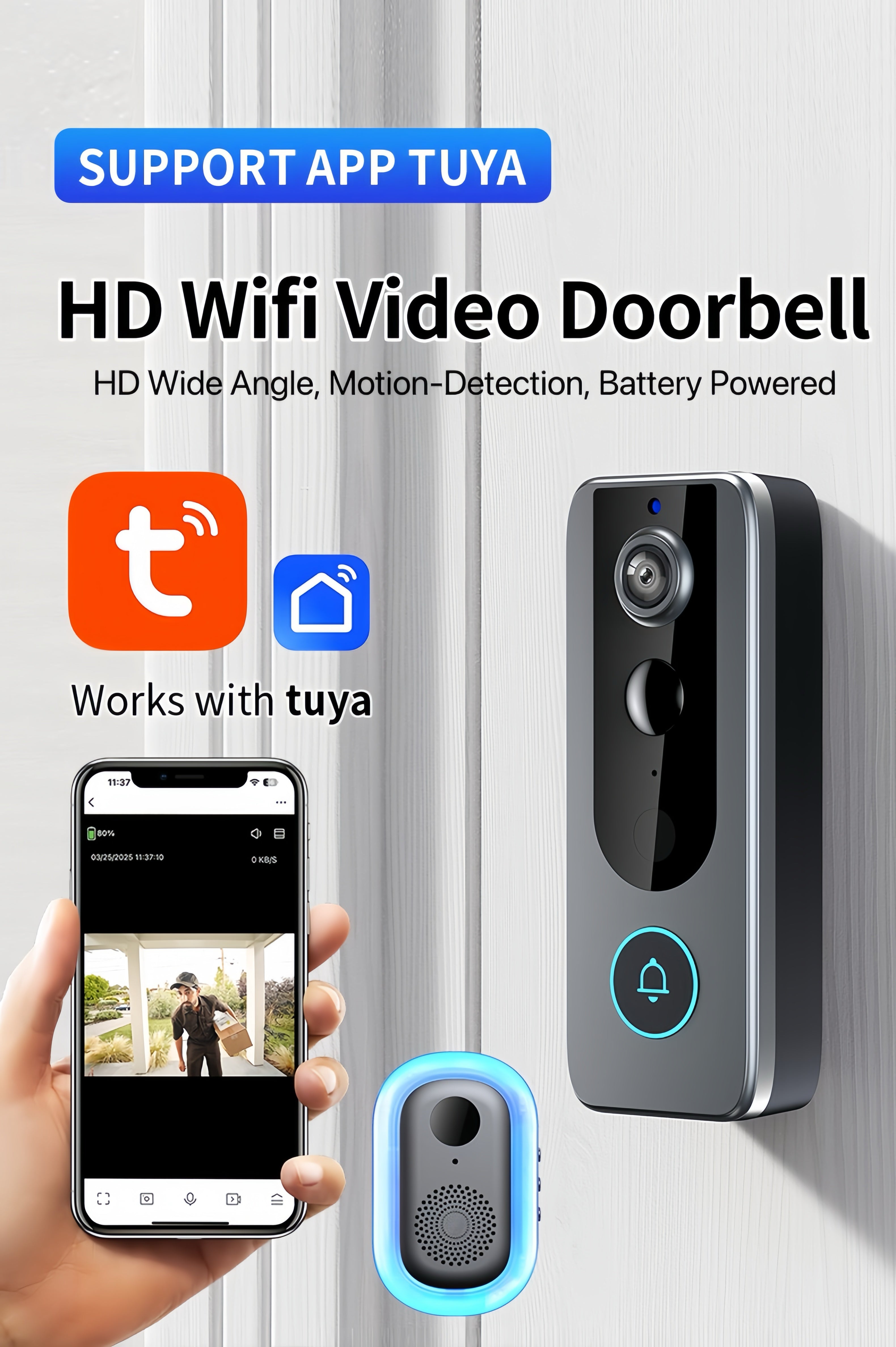 GuardianBell Pro – Smart WiFi Doorbell & Security Cam in One