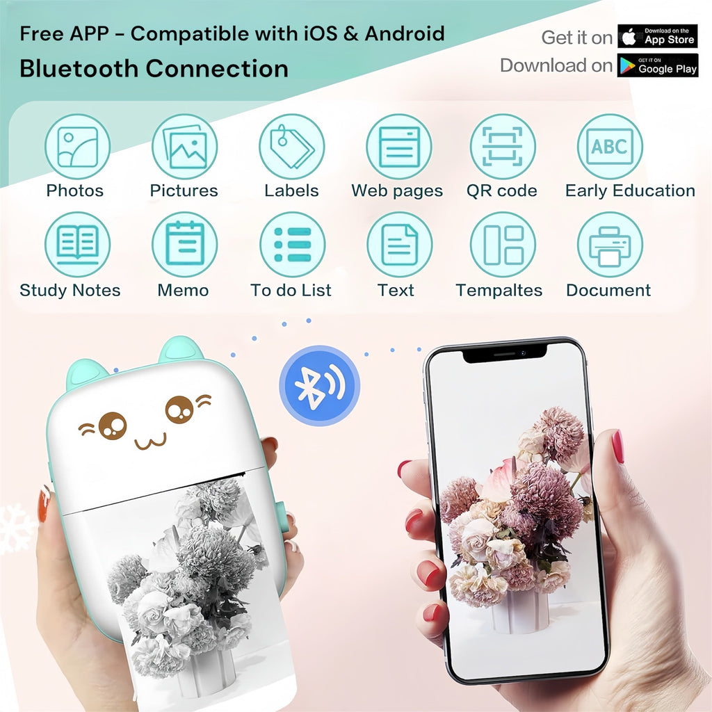 Mini Bluetooth Thermal Printer – Fun & Easy Wireless Printing